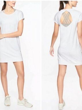 Athleta White Mini Dress with Open Back Detail